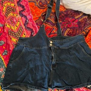 Plus size shorts overalls